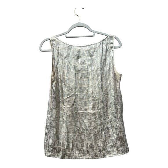 Tory Burch Women's Gold T Metallic Sleeveless Blouse Tank Top Size 8 elegant - Picture 4 of 6